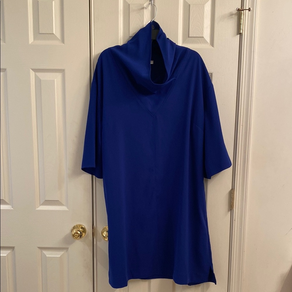 City Chic Refinity Elegant Blue Cowl Neck Dress
